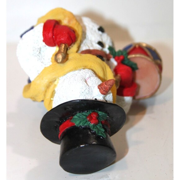 Vintage Resin Snowman Drum Top Hat 6” Holiday Winter Mantle Tabletop Decor Fig - Picture 6 of 6